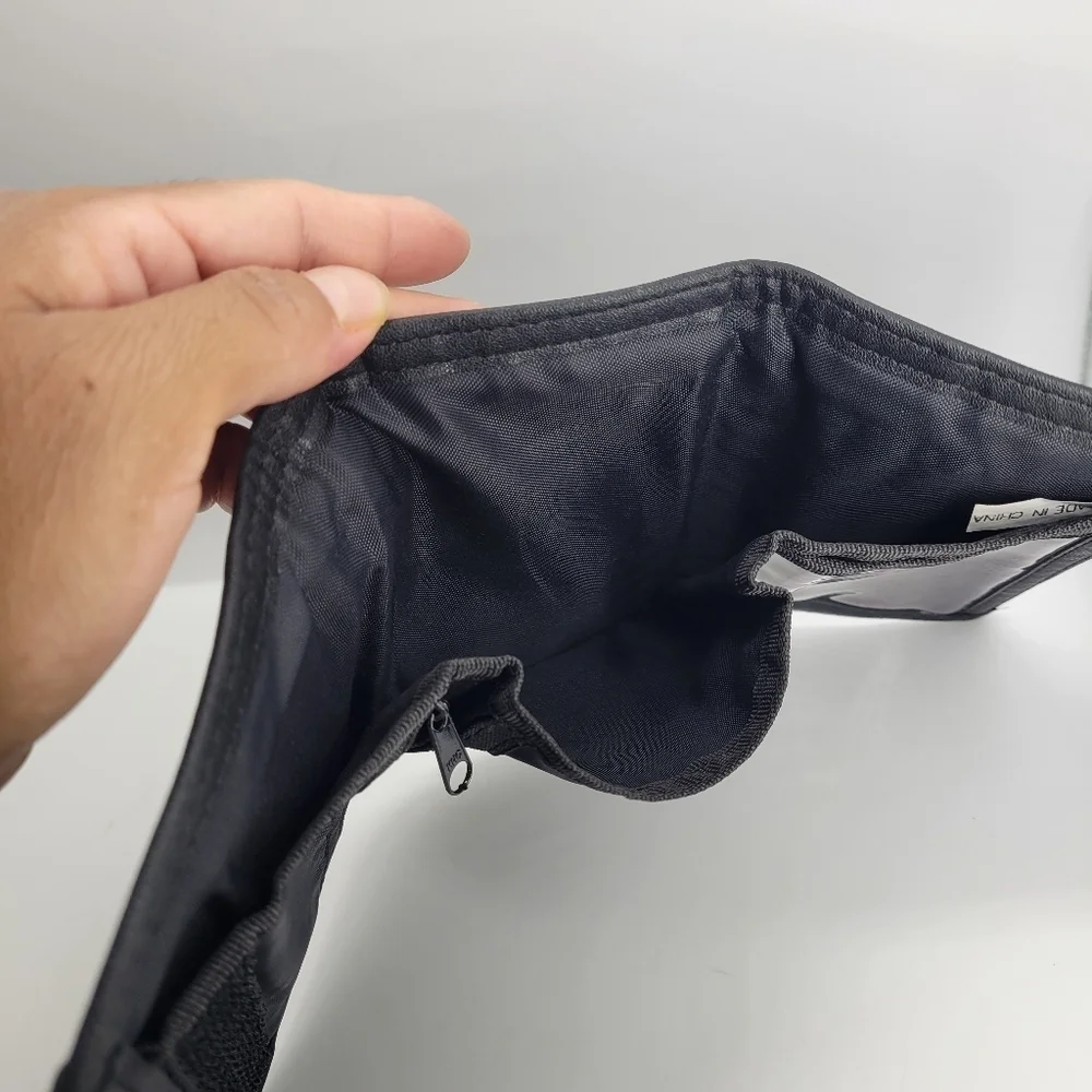 Vintage Rare Las Vegas Black Wallet Faux Leather Zip Compartments Credit Cards - Picture 4 of 13